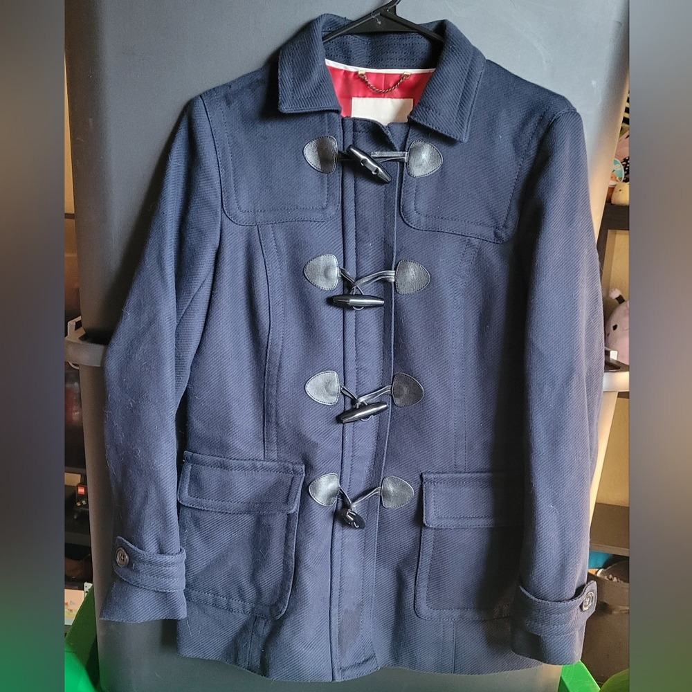 XS Banana Republic Navy Blue Toggle Pea Coat Jacket